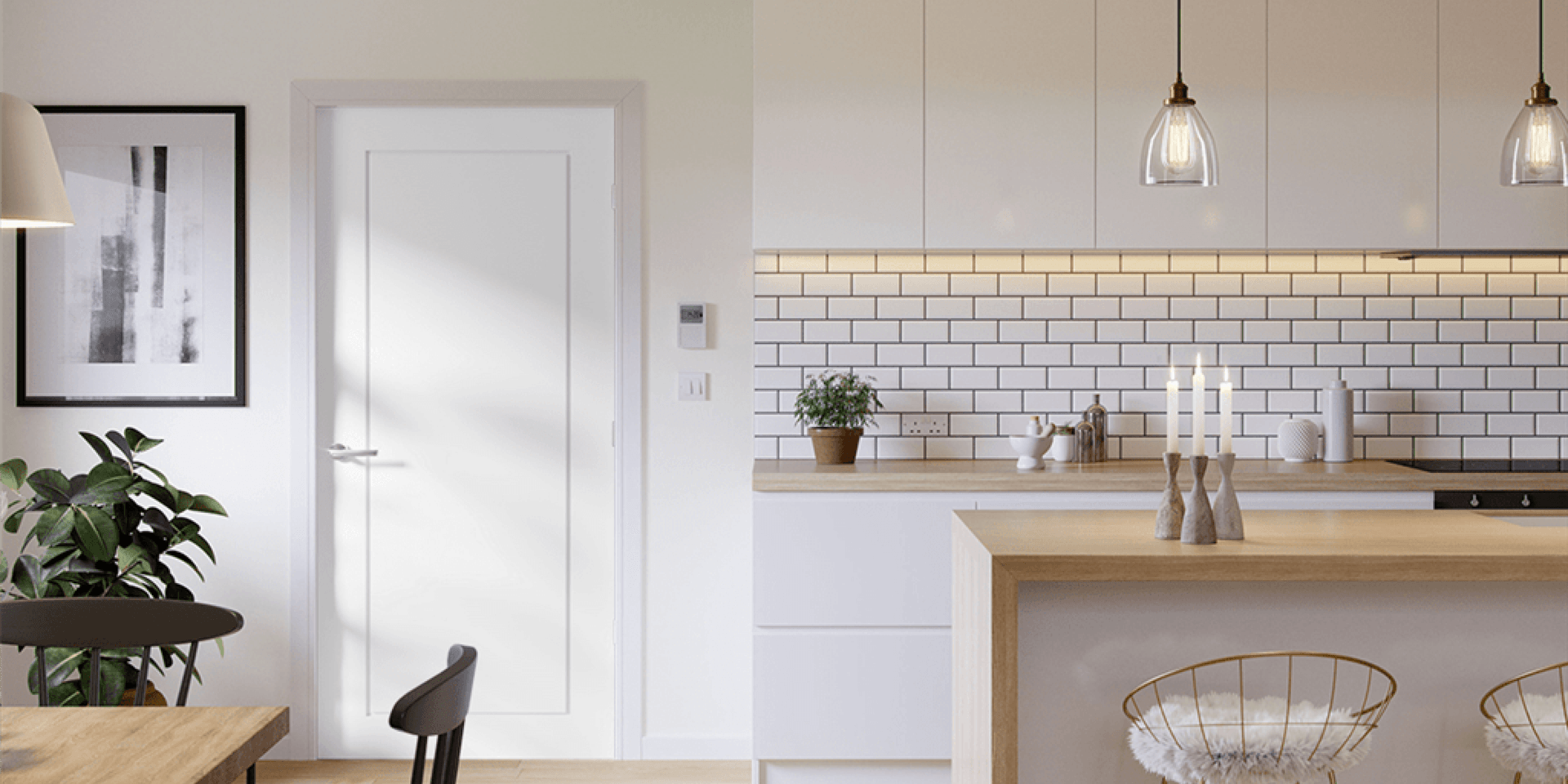 glazed door in kitchen